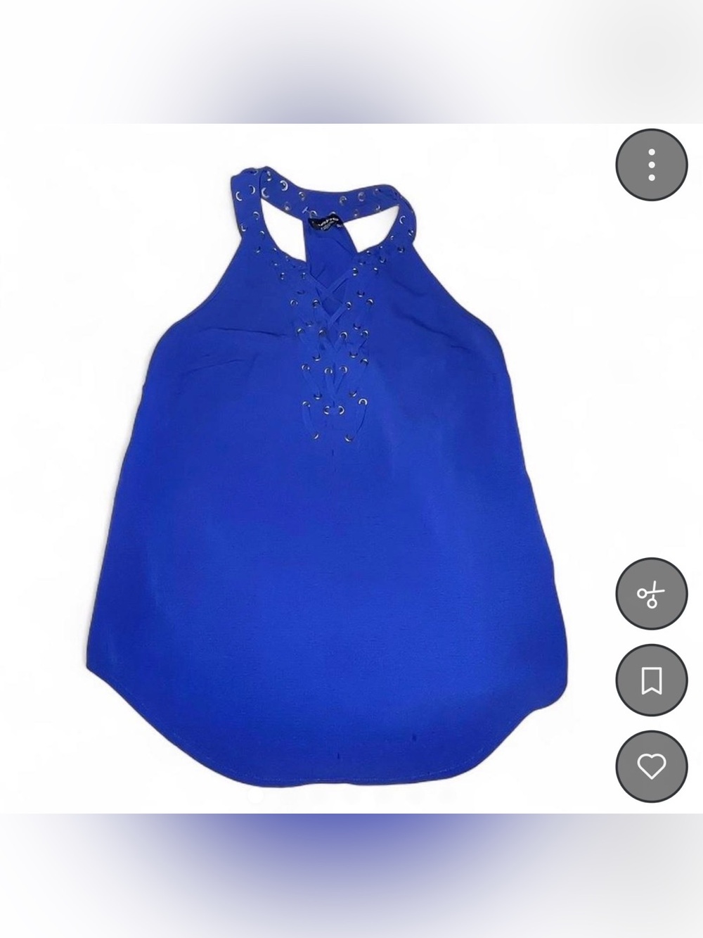 Y2K BEBE Women’s Blue Lace-Up detail Halter Tank Top. Size XS. #Y2K #Bebe #edgy